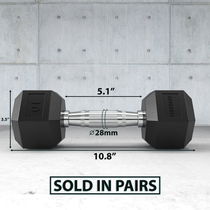 Synergee Rubber Hex Dumbbell Pairs