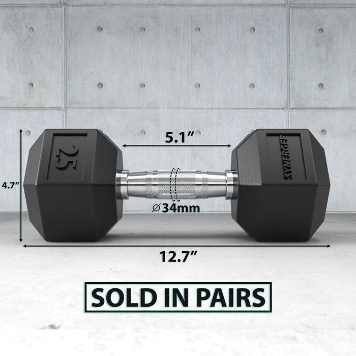 Synergee Rubber Hex Dumbbell Pairs