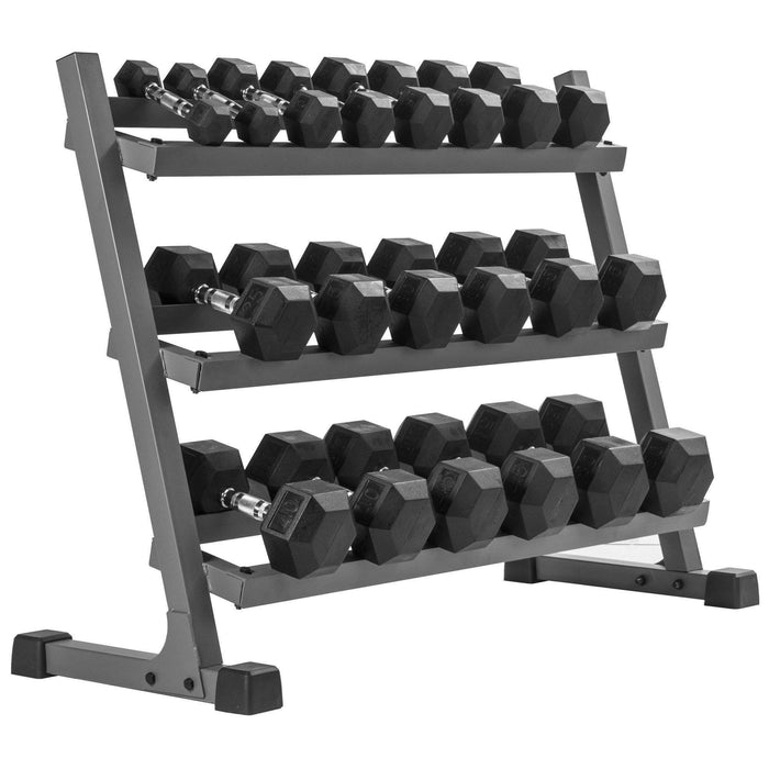 XMark Fitness Three Tier Dumbbell Rack Angled Shelves XM-3107.1