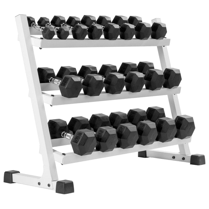 XMark Fitness Three Tier Dumbbell Rack Angled Shelves XM-3107.1