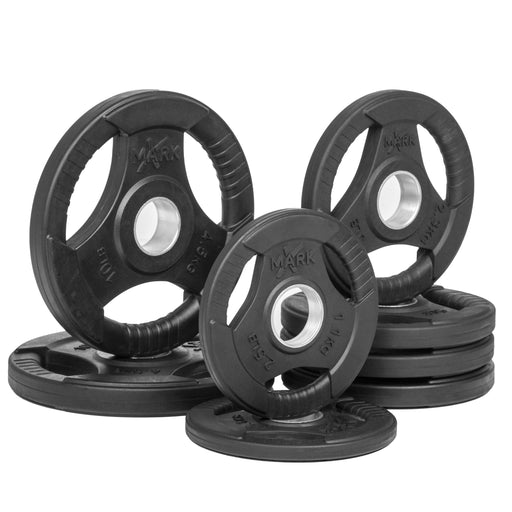 XMark Fitness Rubber Coated Tri-grip Olympic Plate Set XM-3377-BAL