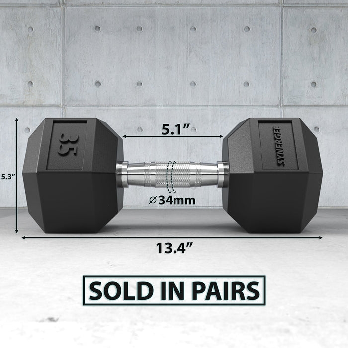 Synergee Rubber Hex Dumbbell Pairs