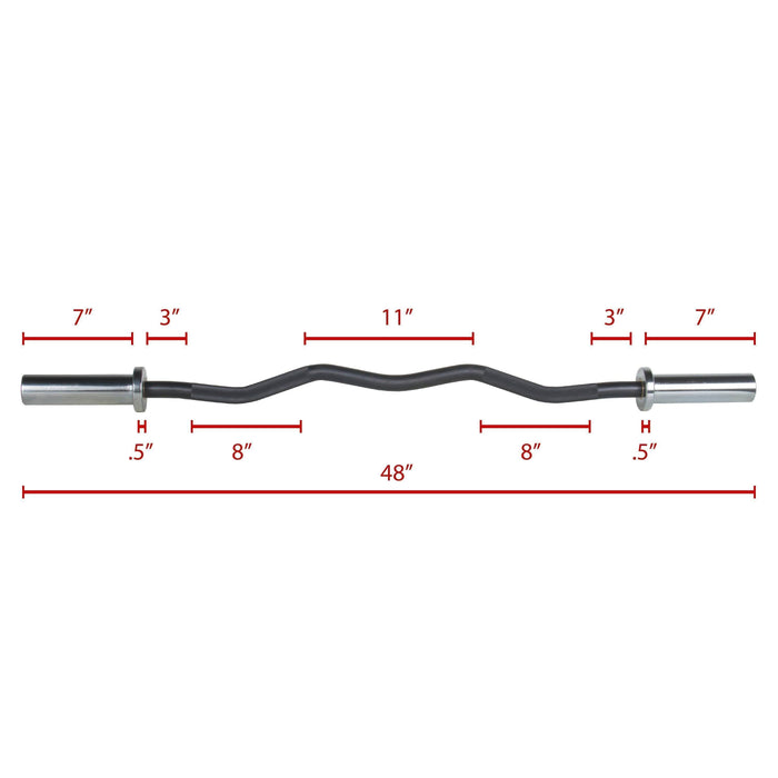 XMark Fitness EZ Curl Bar Medium Knurling XM-3675