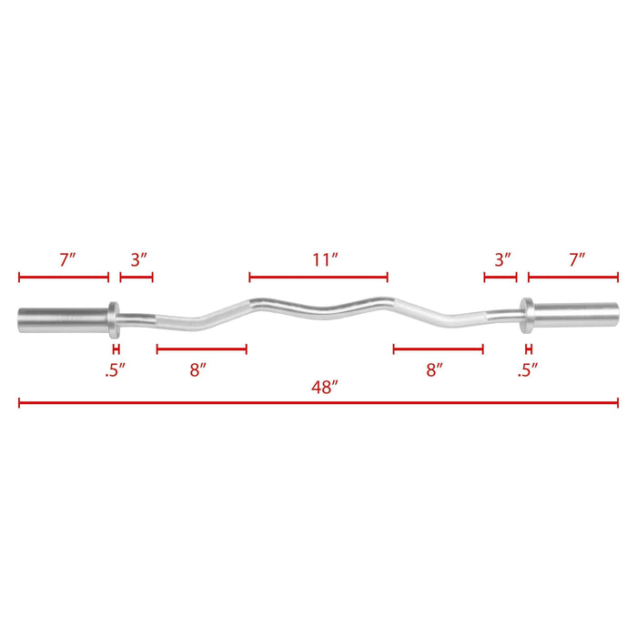 XMark Fitness EZ Curl Bar Medium Knurling XM-3675