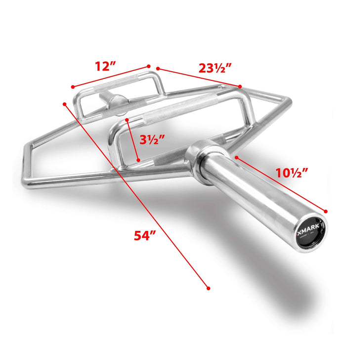 XMark Fitness Chrome Olympic Shrug Bar with Raised Handles XM-3686