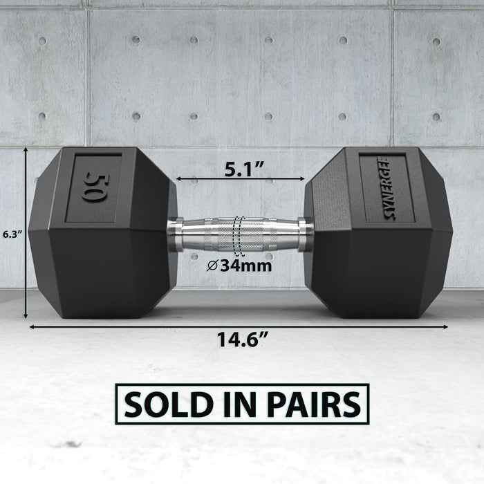 Synergee Rubber Hex Dumbbell Pairs