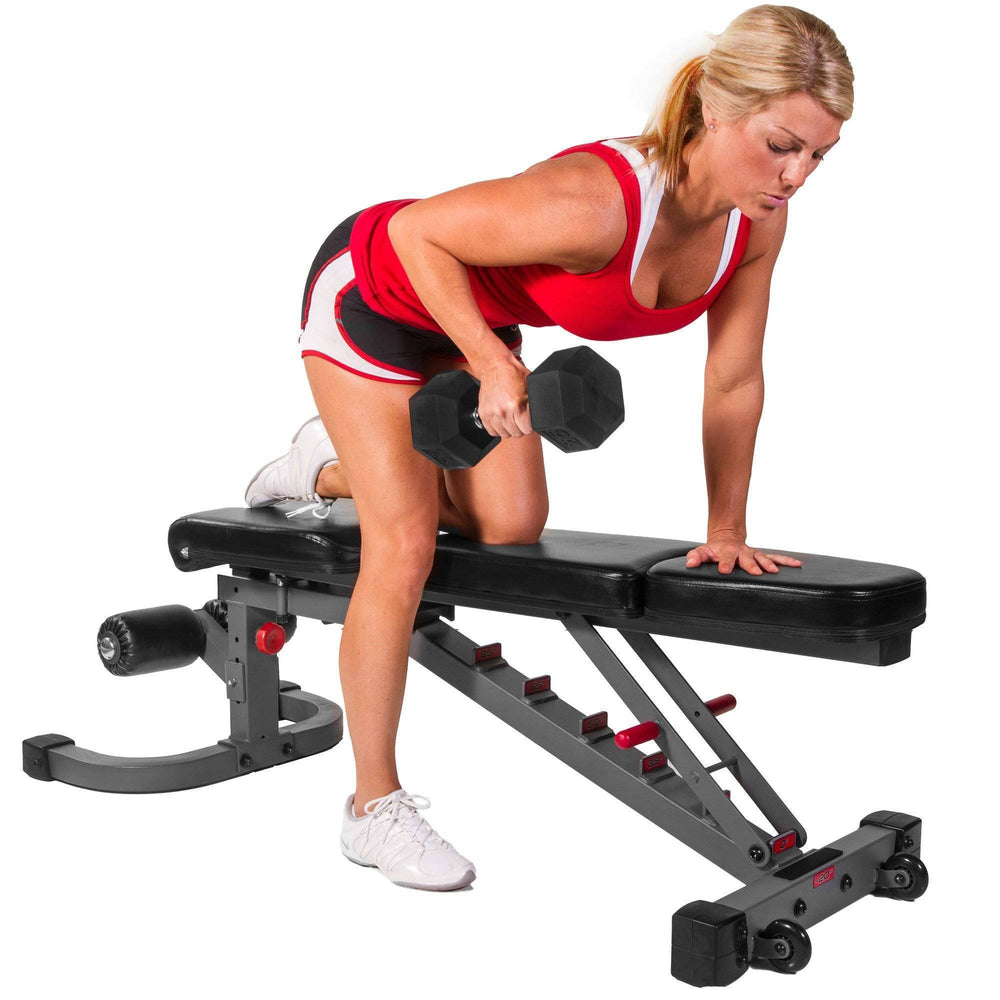 XMark Fitness Flat Incline Decline Weight Bench Adjustable Seat XM-7604