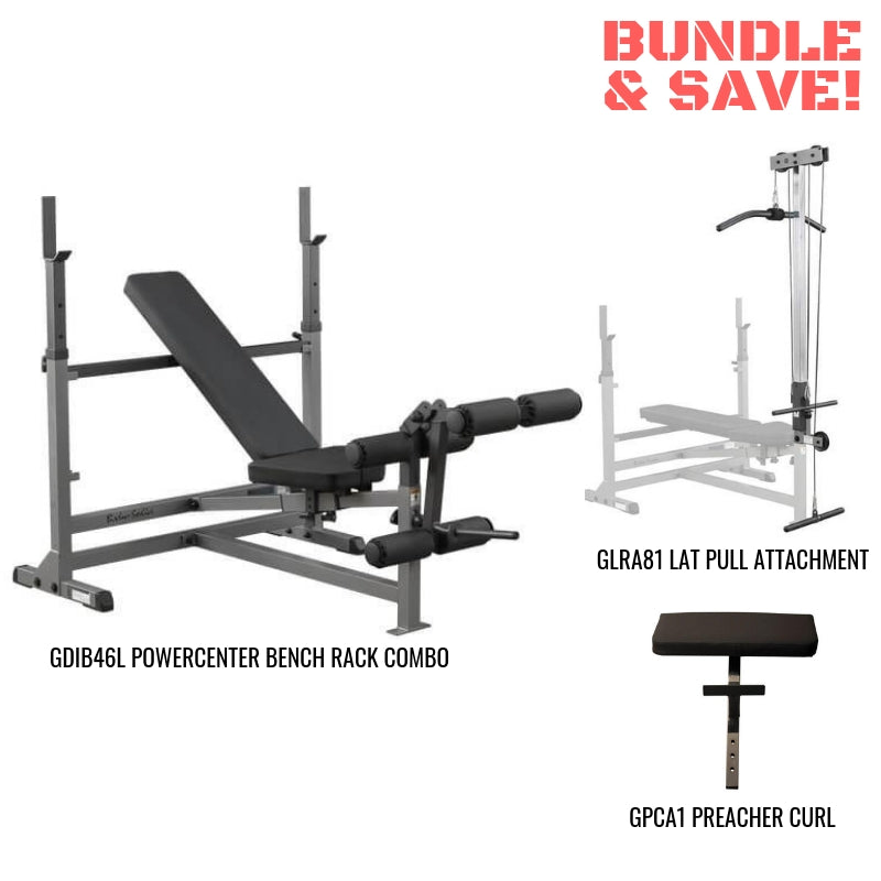 Body-Solid PowerCenter Combo Bench Lat Package GDIB46LP4