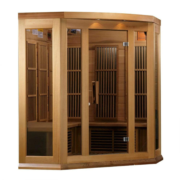 Maxxus 3-Person Corner Near Zero EMF Infrared Sauna MX-K356-01-ZF