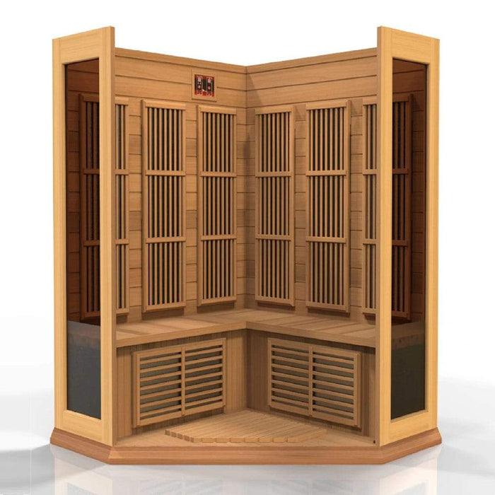 Maxxus 3-Person Corner Near Zero EMF Infrared Sauna MX-K356-01-ZF