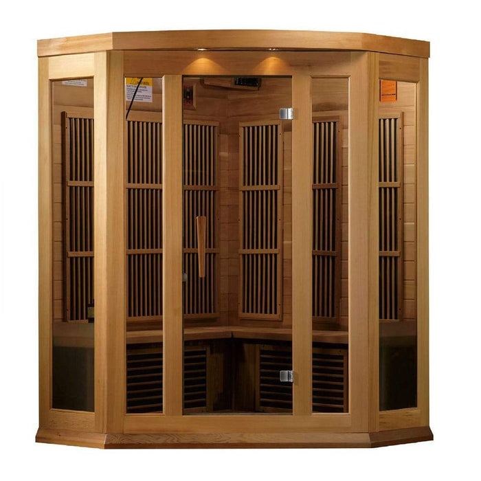 Maxxus 3-Person Corner Near Zero EMF Infrared Sauna MX-K356-01-ZF