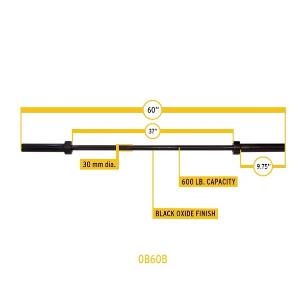 Body-Solid 5' Black Olympic Bar OB60B