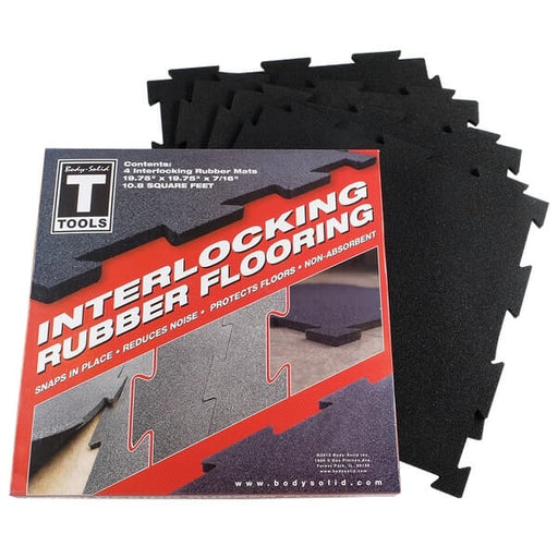 Body-Solid Tools Black Puzzle Floor Mats RFBST4PB