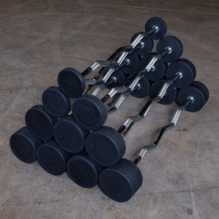 Body-Solid Fixed Weight Barbell Sets (Straight or Curl Bar)