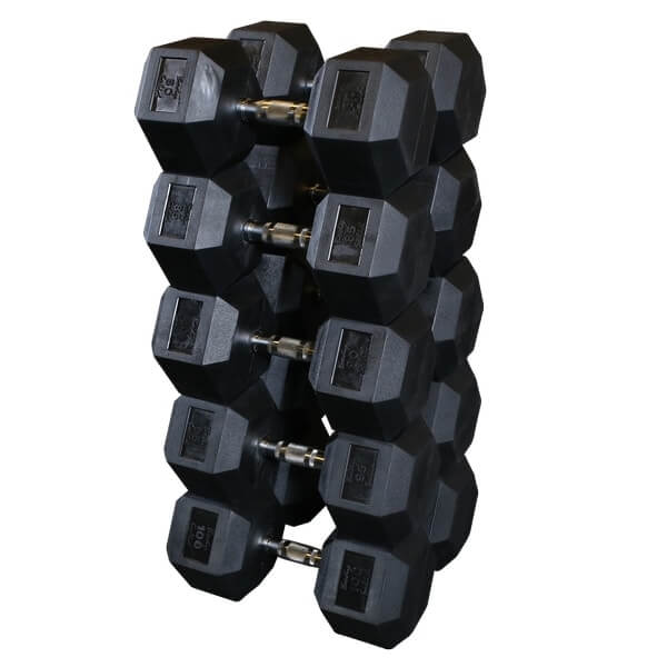 Body-Solid Rubber Hex Dumbbell Sets SDRS