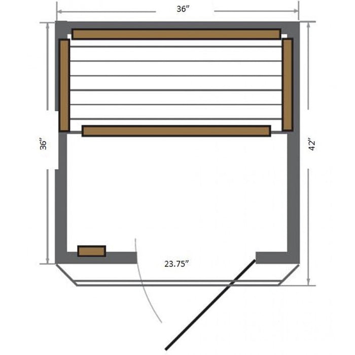 SunRay Barrett 1 Person Infrared Sauna HL100K2