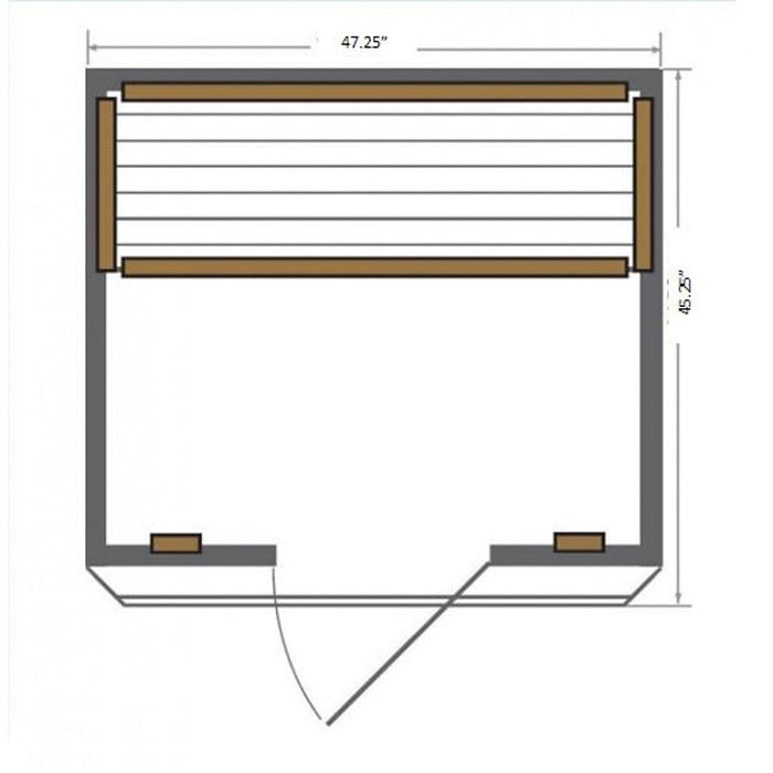 SunRay Sierra 2 Person Infrared Sauna HL200K