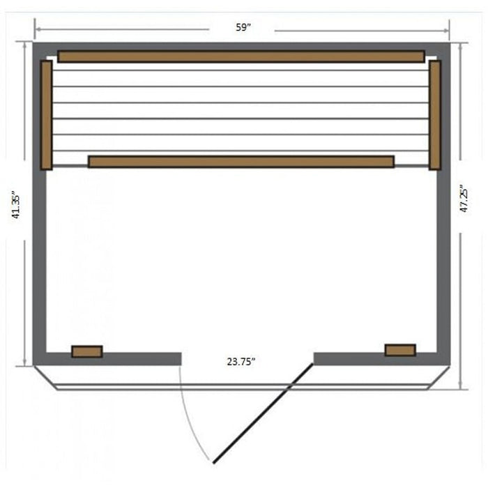 SunRay Savannah 3 Person Infrared Sauna HL300K2