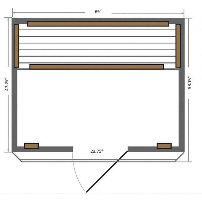 SunRay Sequioa 4 Person Infrared Sauna HL400K