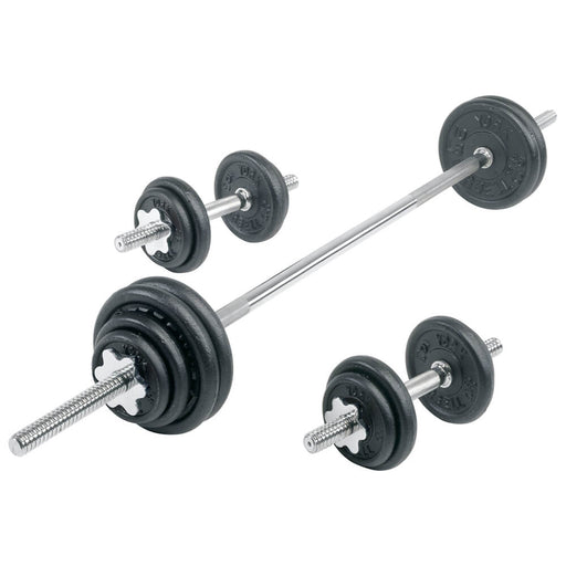 York Barbell Black Cast Iron Dumbbell/Barbell Sets