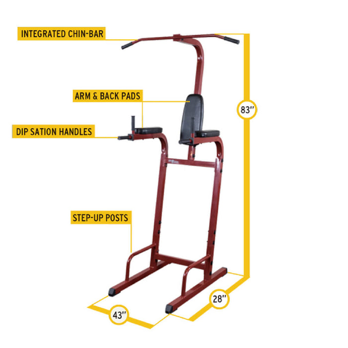 Best Fitness Vertical Knee Raise Dip Pull Up Station BFVK10