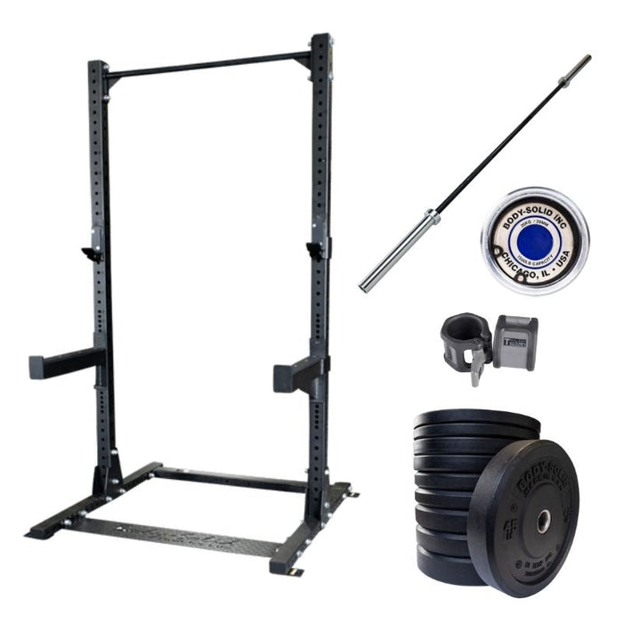 Body-Solid Basic Garage Gym Half Rack Package