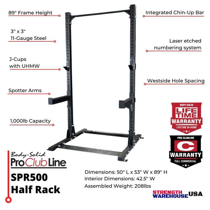 Body-Solid Pro Clubline Commercial Half Rack SPR500