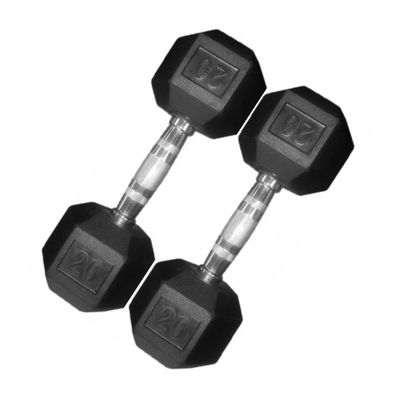 TAG Fitness No Logo 5-50lb Rubber Hex Dumbbell Set