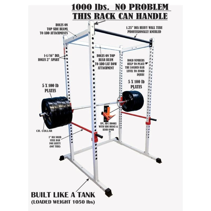 TDS Fitness White Power Rack H-92563-W